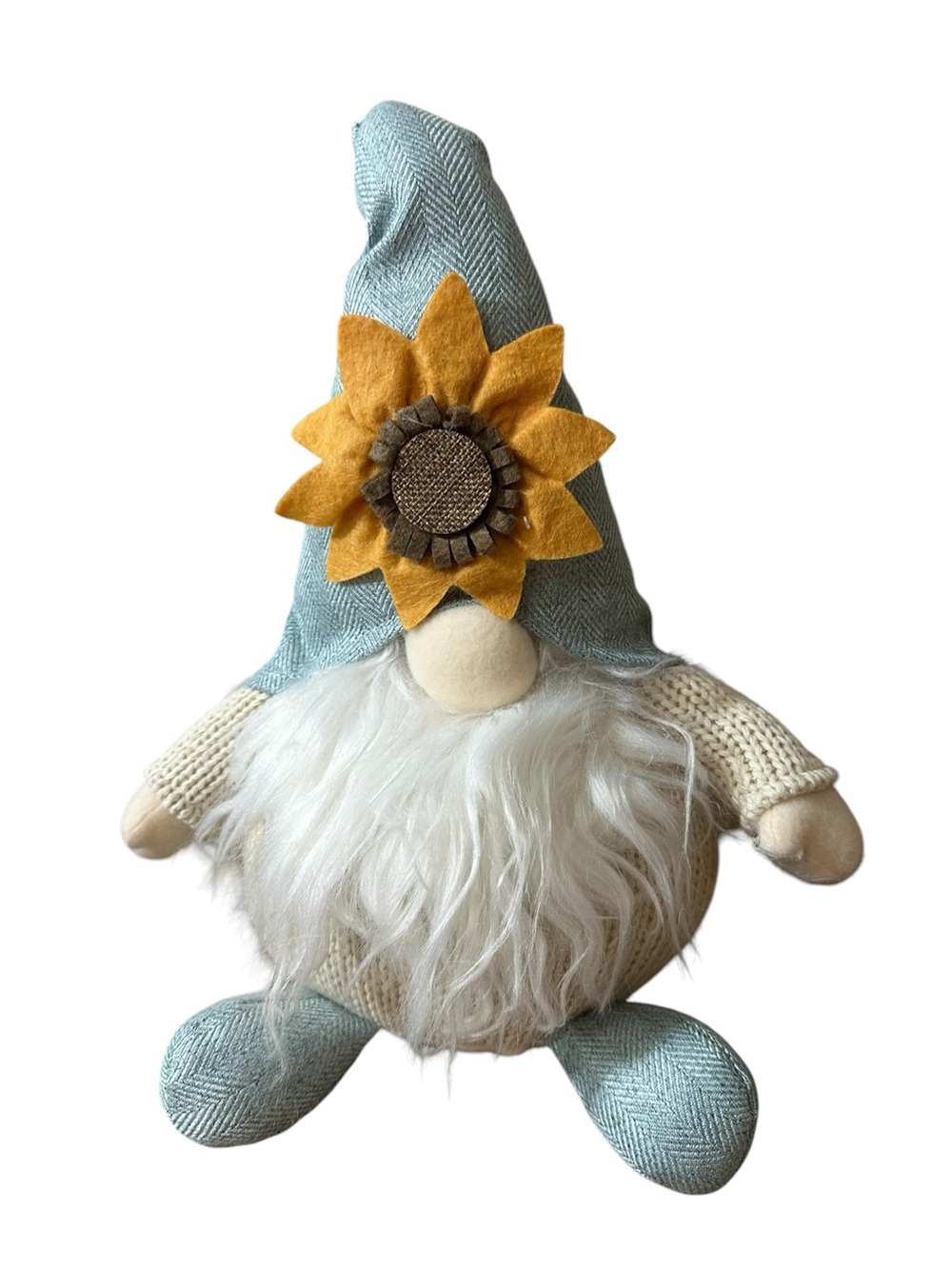 Weighted Sunflower Sitting Gnome Decoration
